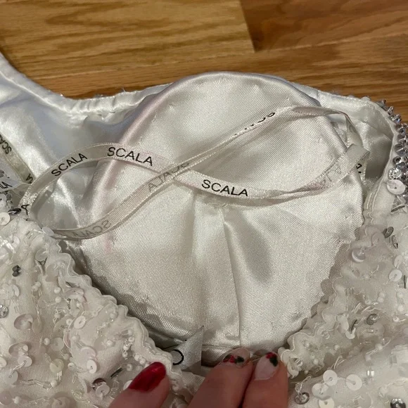 Scala One-Shoulder White Sequin Dress - 2 - Picture 4 of 5